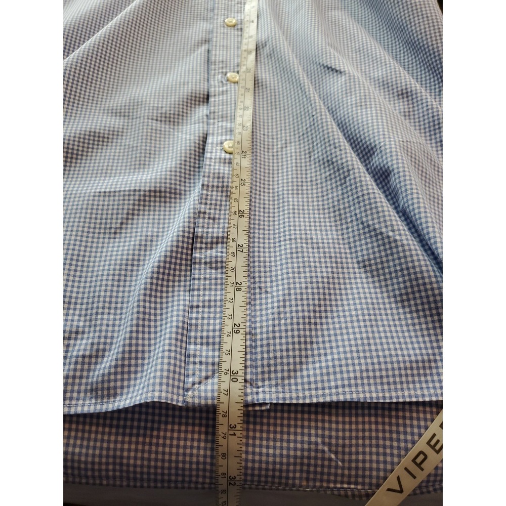 Ralph Lauren Mens M Slim Fit Blue Check Button‎ Shirt 100% Cotton 15 1/2- 39 - Picture 5 of 5